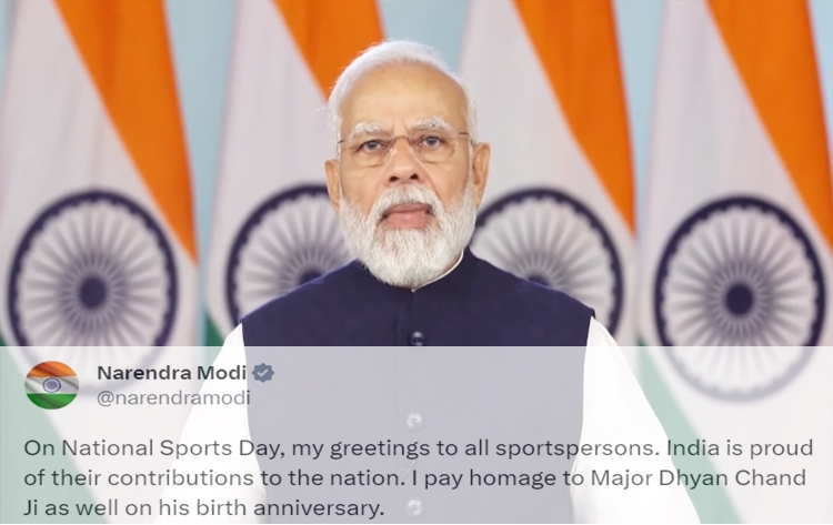 PM Modi greets all sportspersons on National Sports Day