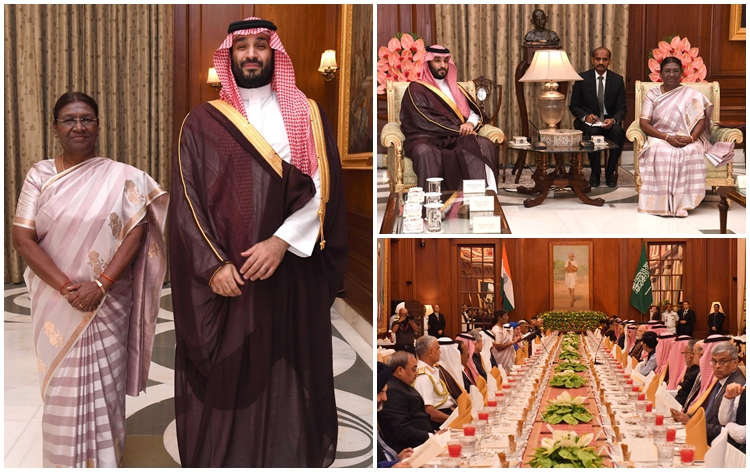 President Droupadi Murmu hosted banquet for Crown Prince and PM of Saudi Arabia at Rashtrapati Bhavan on Monday