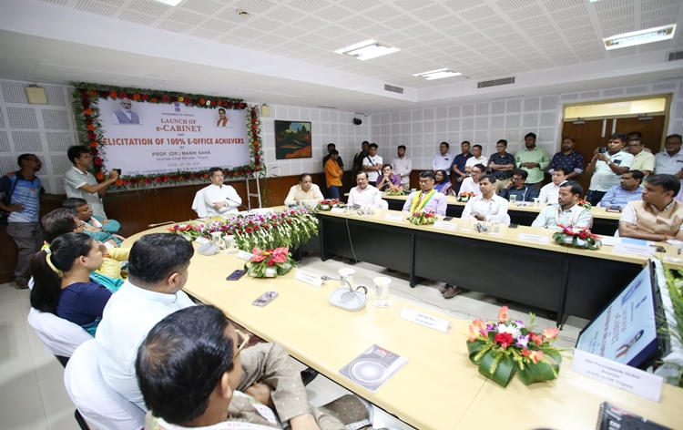 Tripura CM Manik Saha launches e-cabinet system at state secretariat to develop digital infrastructure in state