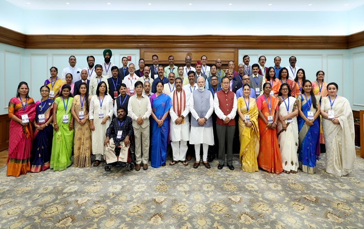 PM Narendra Modi interacts with winners of National Teachers’ Award 2023 at his residence