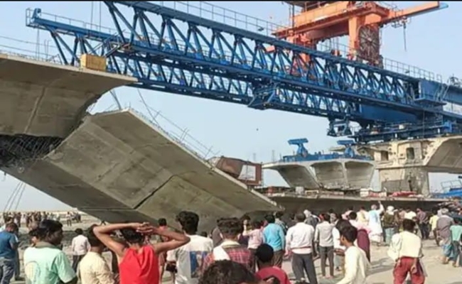 One person killed and 10 seriously injures when under construction bridge over Koshi river collapsed in Supaul