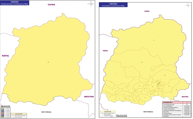 Sikkim: Simultaneous election for lone Lok Sabha seat & 32 seats of state legislative assembly scheduled to be held in first phase on 19th April