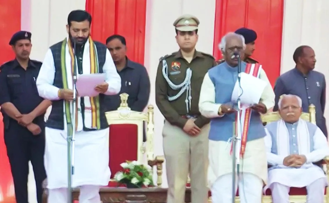 BJP leader Nayab Singh Saini takes oath as new CM of Haryana