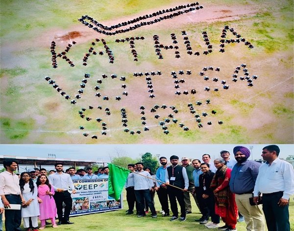 J&K: District Election Office Kathua orchestrated monumental SVEEP event in Sports Stadium of Border Sub Division Hiranagar 