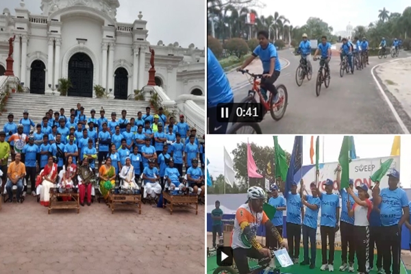 Tripura: Voter awareness campaign ‘cyclothon for democracy’ organised in Agartala