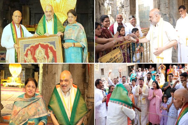 Amit Shah visits Tirumala Temple