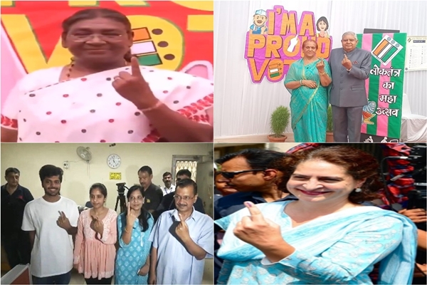 Lok Sabha election phase 6, Delhi: President Droupadi Murmu and Vice President Jagdeep Dhankhar,CM Arvind Kejriwal, among prominent faces,cast votes