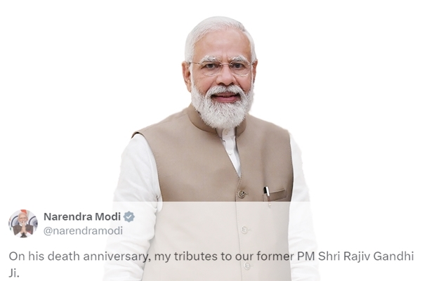 PM Modi pays tributes to former Prime Minister Rajiv Gandhi on his death anniversary