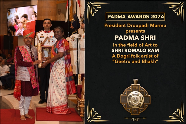 Prez Droupadi Murmu conferred Padma Shri to Romalo Ram of J&K in field of Art