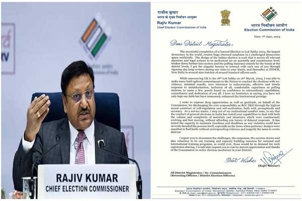 CEC Rajiv Kumar lauds officials for successful conduct of Lok Sabha polls