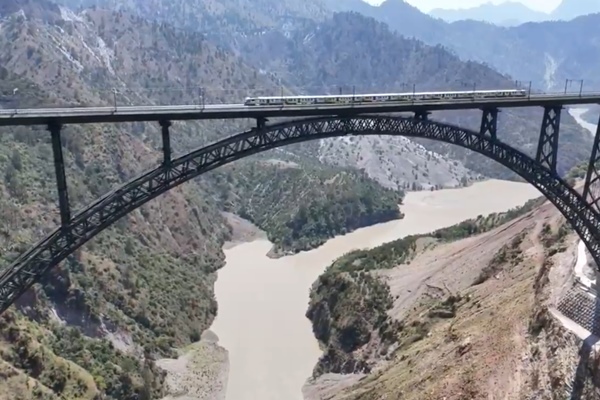 J&K: Indian Railways Conducts Successful Trial Run of MEMU Train on Chenab Bridge