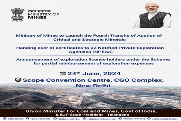 Govt to launch 4th tranche of auction for critical & strategic minerals block today