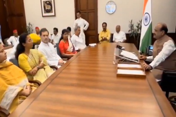 Opposition leaders meet speaker Om Birla