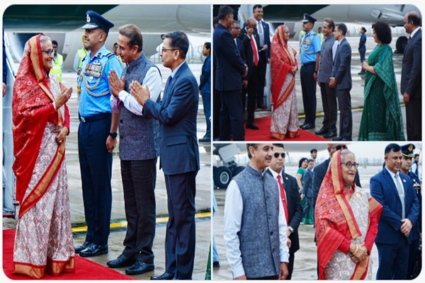 Bangladesh Prime Minister Sheikh Hasina arrives in New Delhi