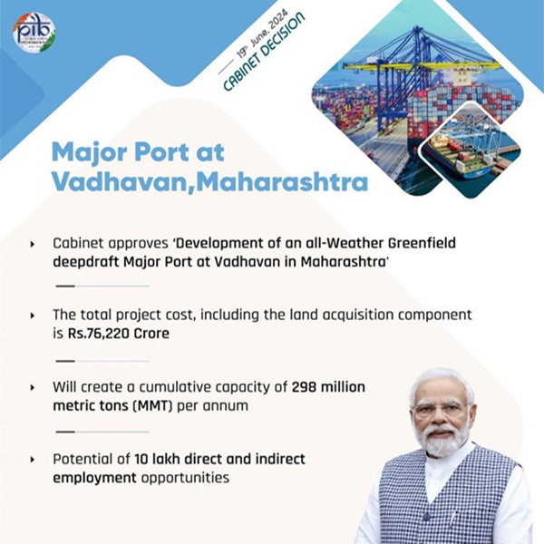 Maharashtra: Union Cabinet approves establishment of major port at Vadhvan near Dahanu  