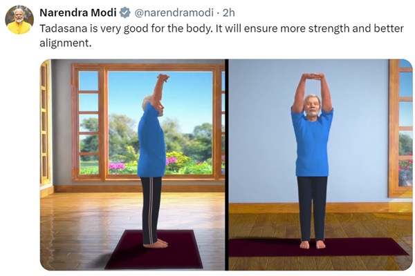 PM Modi shares Tadasana Yoga video ahead of International Yoga Day