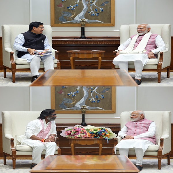 CM of Meghalaya Conrad K. Sangma & CM of Jharkhand Hemant Soren meet PM Modi