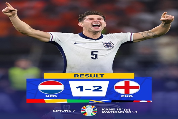 England advance to UEFA European Champions 2024 finals after 2-1 win against Netherlands