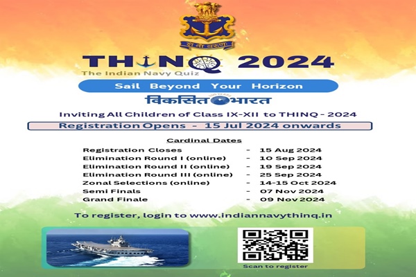 Indian Navy launches its flagship national level quiz competition, THINQ2024