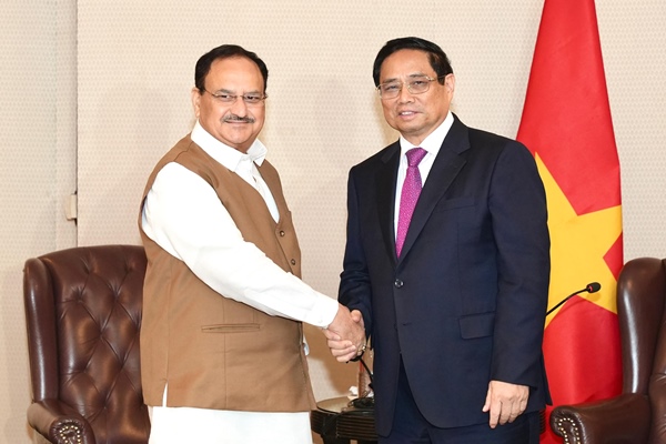 BJP National President J P Nadda meets Vietnamese PM Pham Minh Chinh