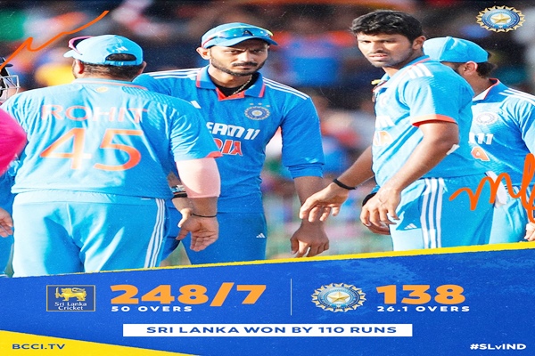 Sri Lanka defeat India by 110 runs to win ODI series 2-0