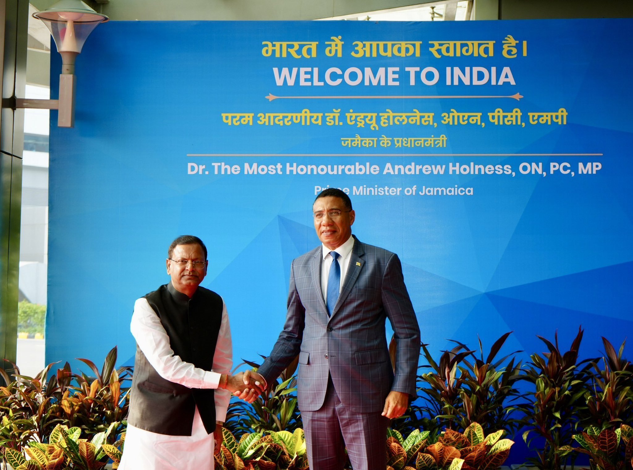 Jamaican PM Dr. Andrew Holness arrived in New Delhi for official visit