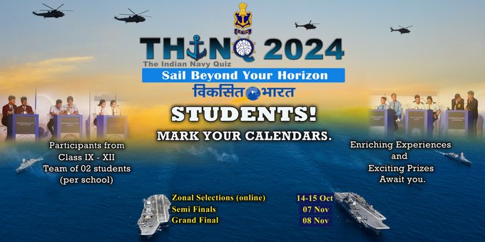 Indian Navy completes shortlisting process for national-level quiz competition THINQ24