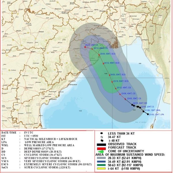 পূর্ব মধ্য  বঙ্গোপোসাগরে কেন্দ্রীভূত গভীর নিম্নচাপ, আজ ভোরে  সামুদ্রিক ঘূর্ণিঝড় দানার  রূপ নিয়েছে।