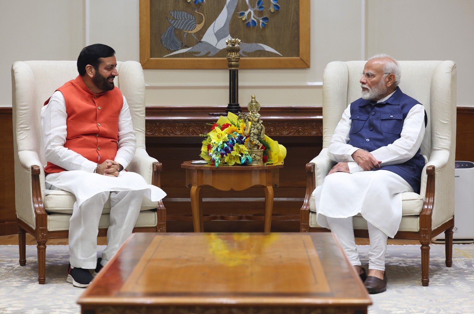 BJP leader and Haryana CM Nayab Singh Saini meets PM Narendra Modi in New Delhi