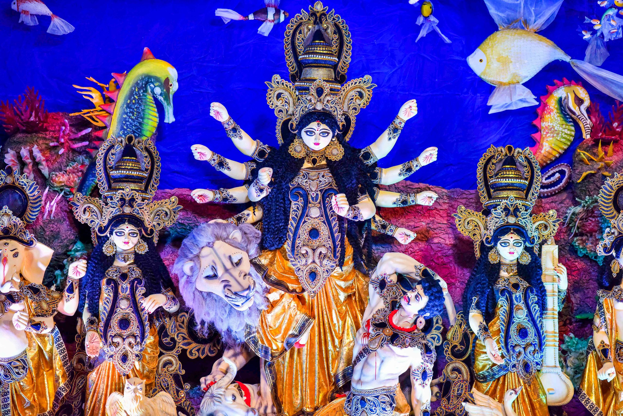 Assam: Devotees visit Durga Puja Pandals to offer prayers to goddess Durga