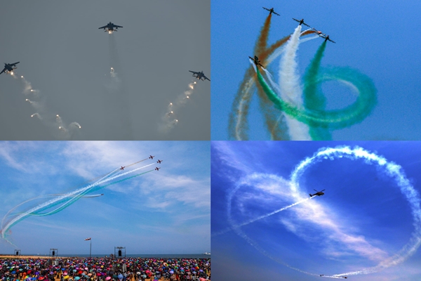 IAF fighter jets perform during rehearsal of air show ahead of Indian Air Force Day in Chennai