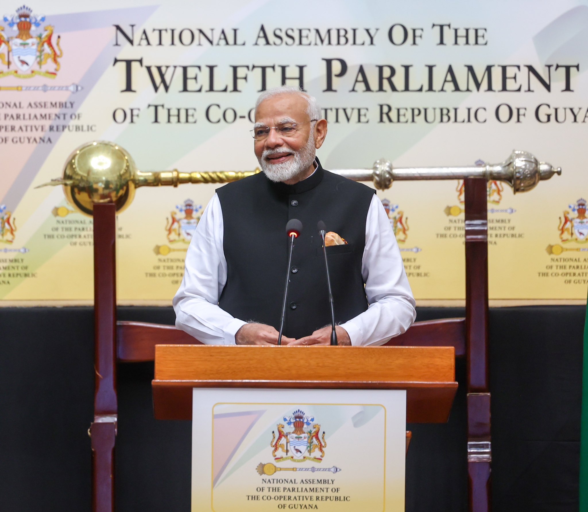 गयाना की संसद में बोले प्रधानमंत्री नरेंद्र मोदी, कहा- समावेशी समाज बनाने का सबसे बड़ा साधन लोकतंत्र