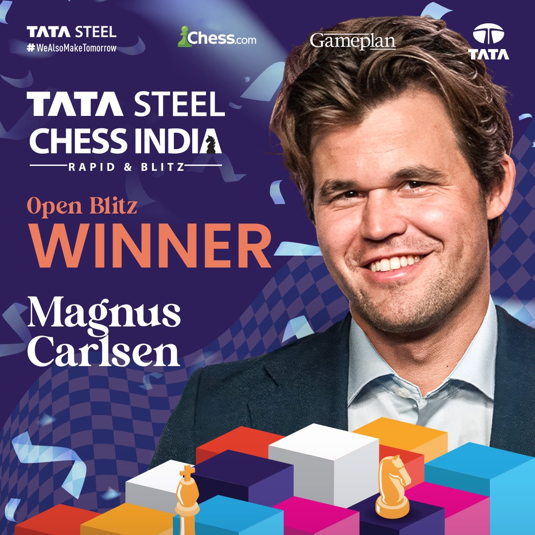 World No 1 Magnus Carlsen wins Tata Steel Chess India Blitz event