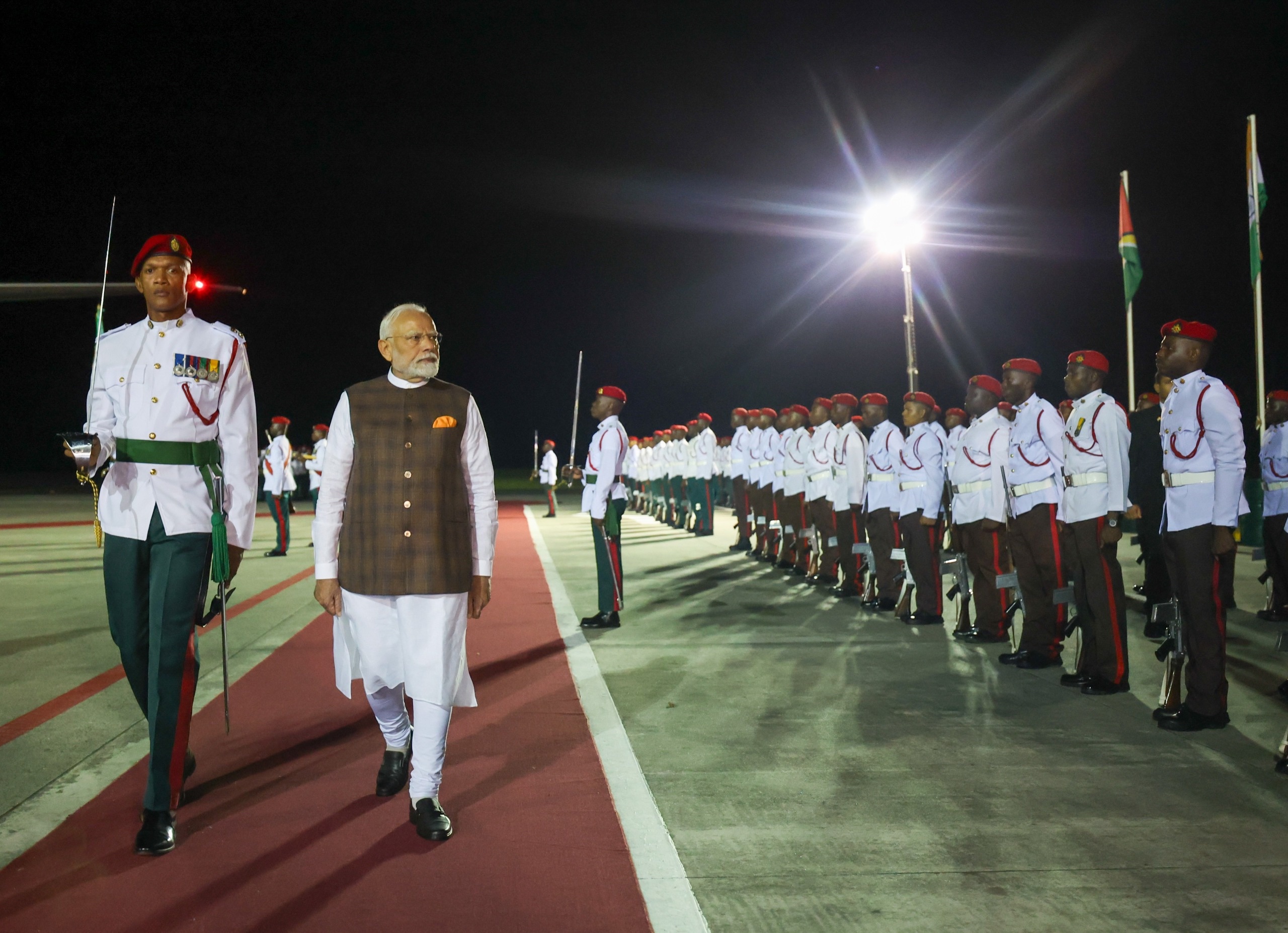 PM Modi reaches Guyana after concluding his Brazil visit