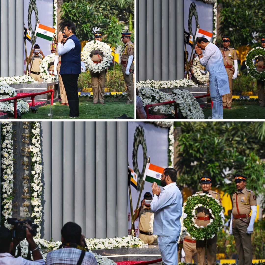 Maharashtra Governor and Leaders pay tribute to Martyrs on 16th anniversary of 26/11 Mumbai terror attack