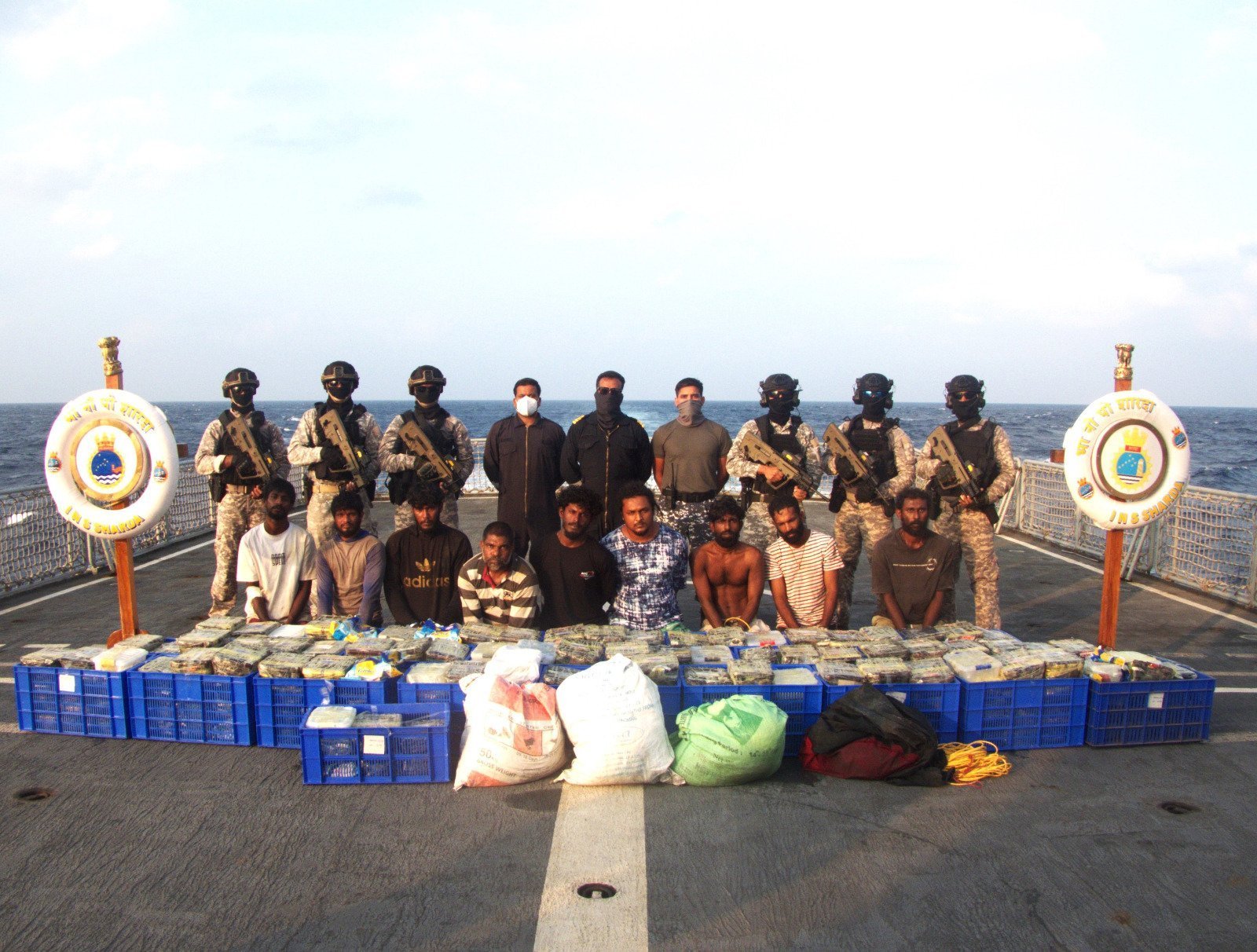 Indian and Sri Lankan navies seize 500 kg of crystal meth in joint operation in Arabian Sea