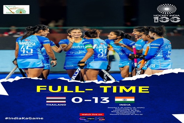 Women’s Asia Hockey: India thrash Thailand 13-0