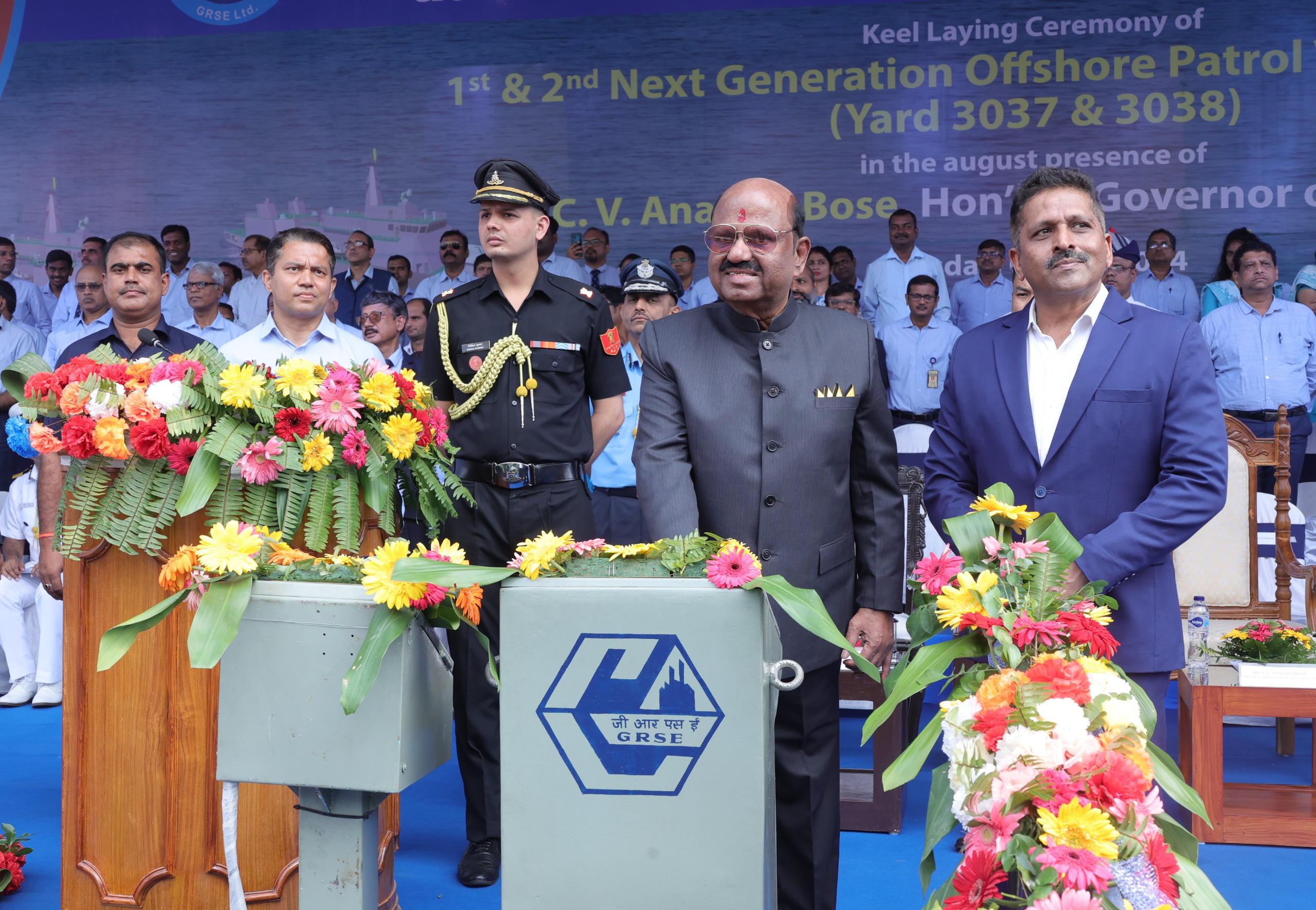 Keel Laying Ceremony for Two Next Generation Offshore Patrol Vessels at GRSE, Kolkata