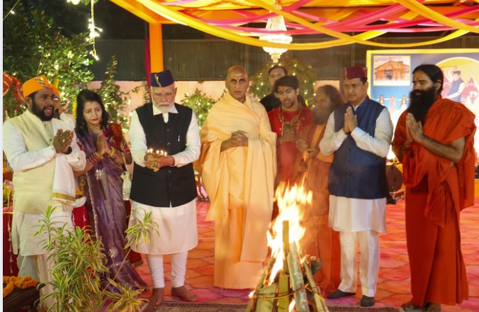 PM Modi participates in Igas festival celebrations at residence of Uttarakhand Lok Sabha MP Anil Baluni in New Delhi