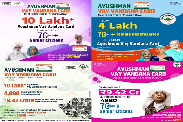 Over 10 lakh senior citizens enroll for Ayushman Vay Vandana Card within 3 weeks of its rollout: Govt