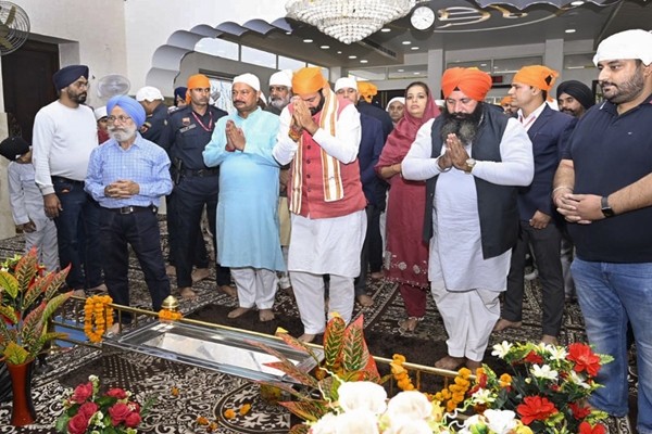 Haryana CM Nayab Singh Saini pays obeisance at Gurudwara Nada Sahib on Guru Nanak Dev Ji’s Prakash Purab