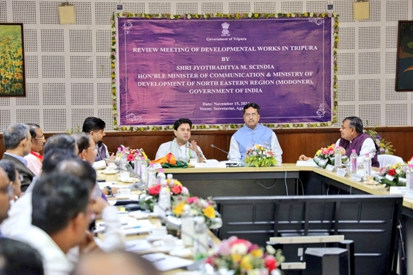 DoNER Minister Jyotiraditya Scindia holds review meeting on developmental works in Tripura