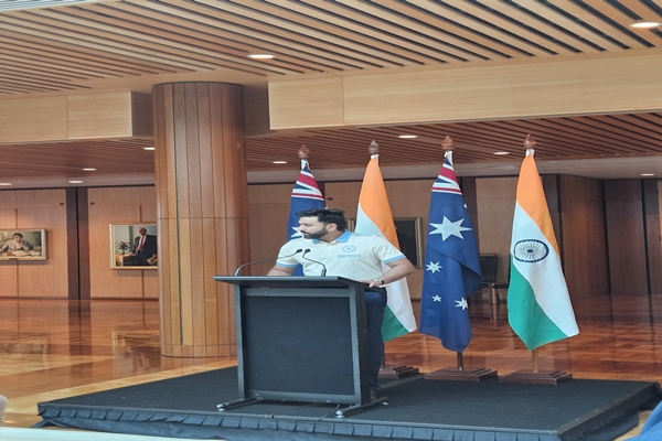 Rohit Sharma hails India, Australia relations at Australian Parliament