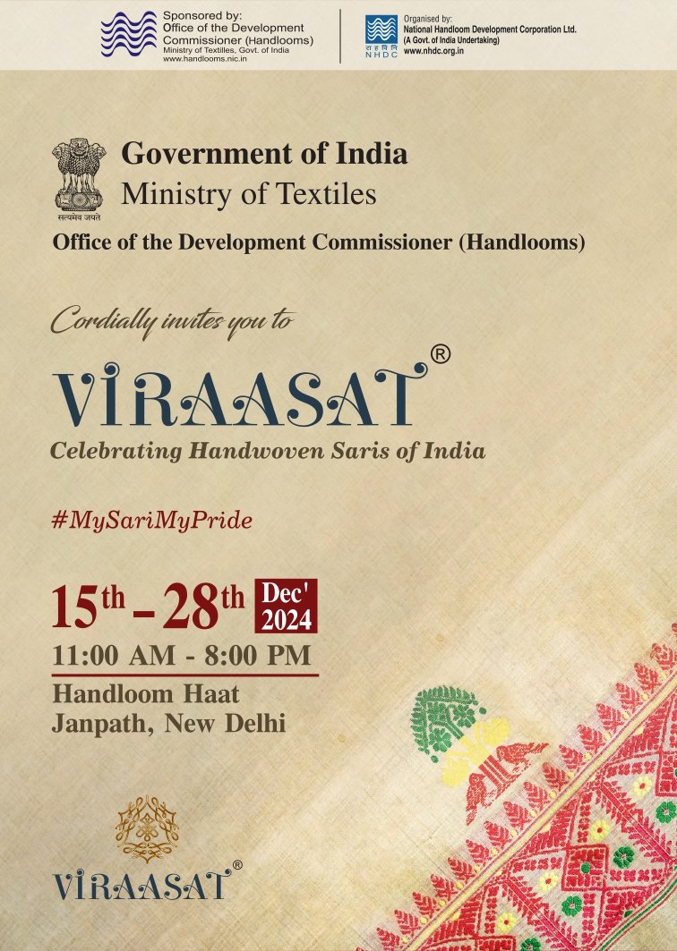 Viraasat Sari Festival will put renewed focus on age-old tradition of sari weaving: Textiles Ministry