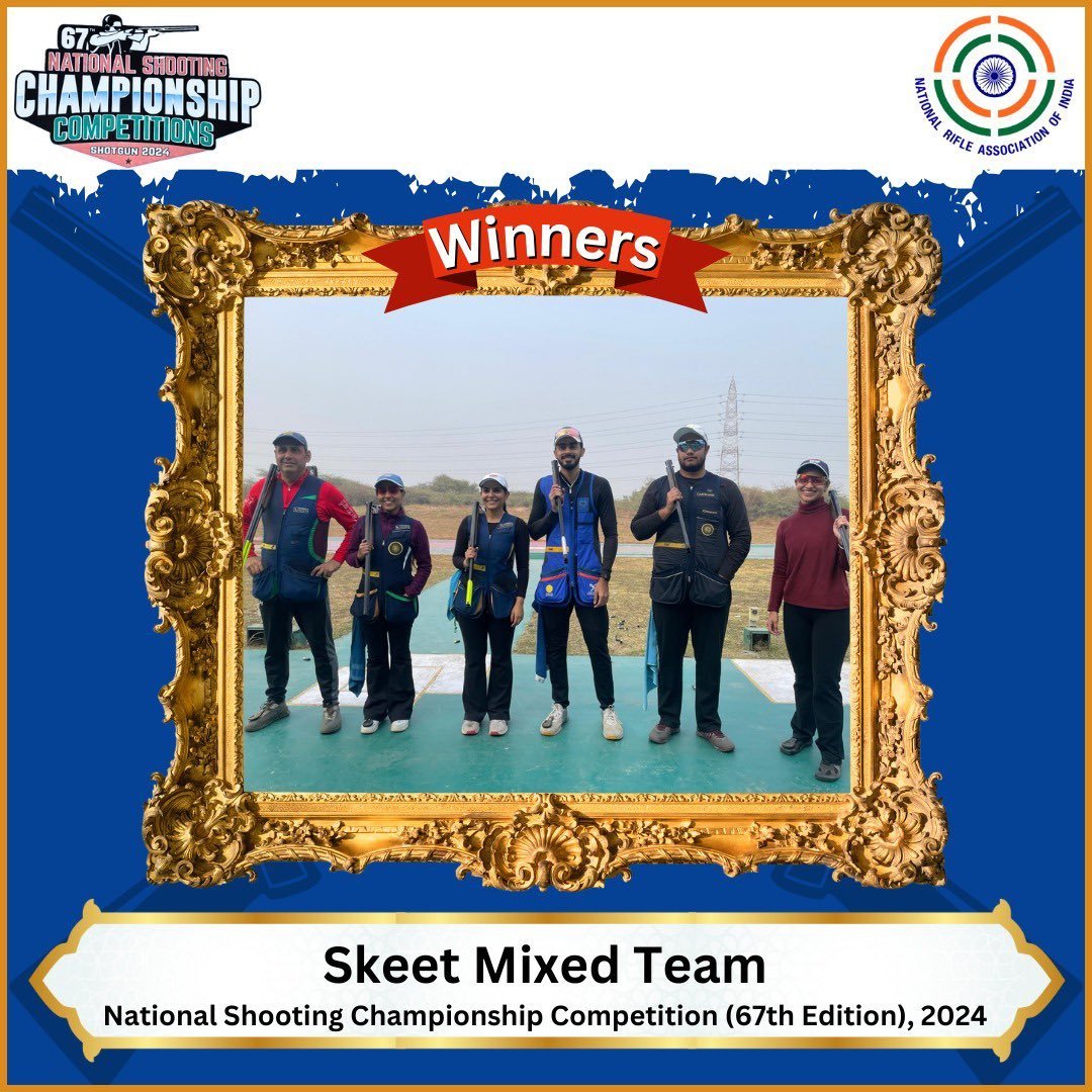 Maheshwari Chauhan and Anantjeet Singh Naruka win Skeet Mixed Team Title for Rajasthan at National Shooting Championship