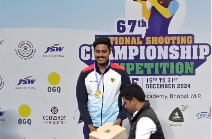 Shahu Tushar Mane bags Gold medal at Senior National Shooting Championship in Bhopal