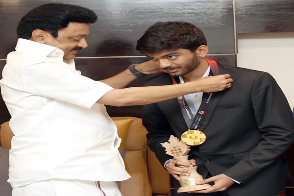 Tamil Nadu CM announces ₹5 cr prize for World Chess Champion Gukesh