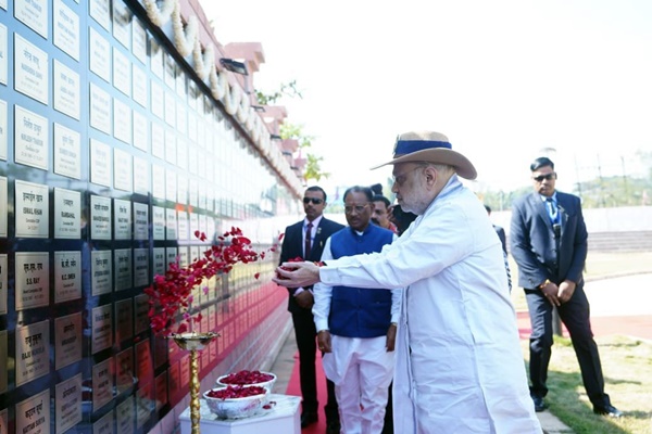 HM Amit Shah pays tribute to martyred security personnel in Chhattisgarh