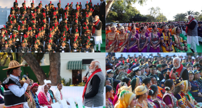 प्रधानमंत्री मोदी ने गणतंत्र दिवस समारोह में शामिल होने वाले एन.सी.सी कैडेटों, स्‍वयंसेवियों, कलाकारों और जनजातीय समुदाय के अतिथियों से की मुलाकात