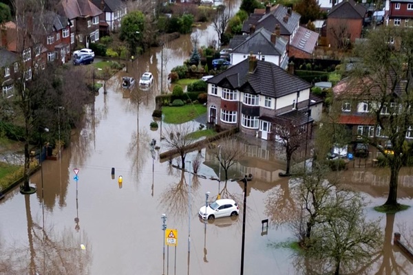 Flood warnings issued across UK amid heavy rain and destructive winds